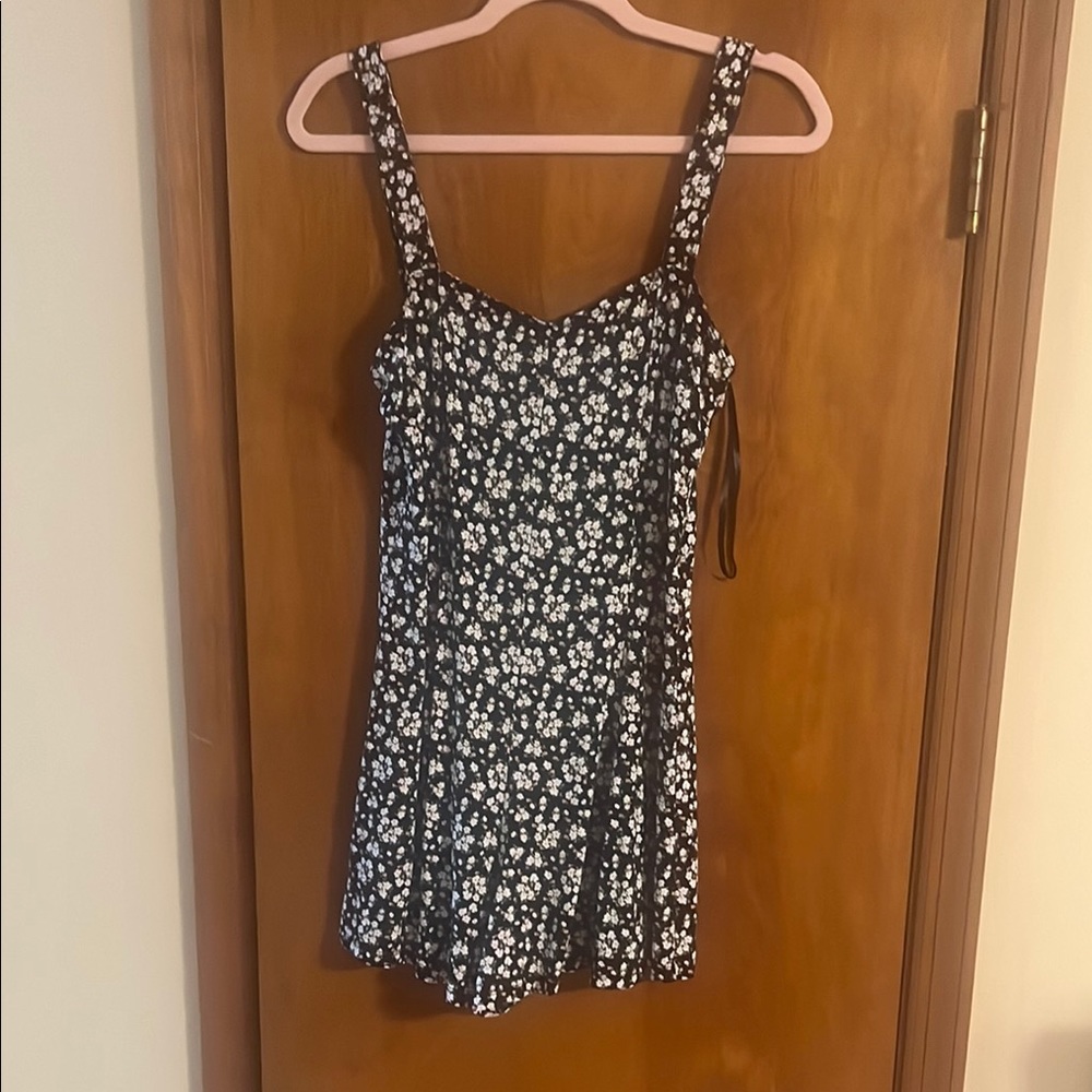 Floral Black and White Romper